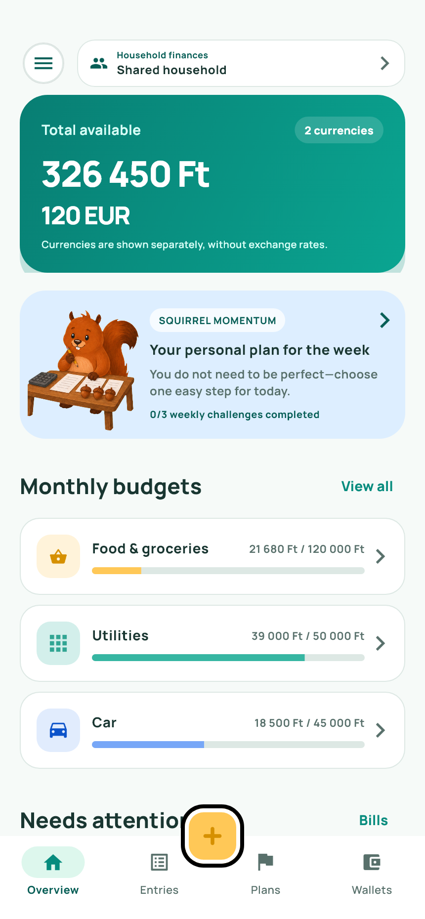 Real Balancorn overview screen rendered from the Flutter app with demo data